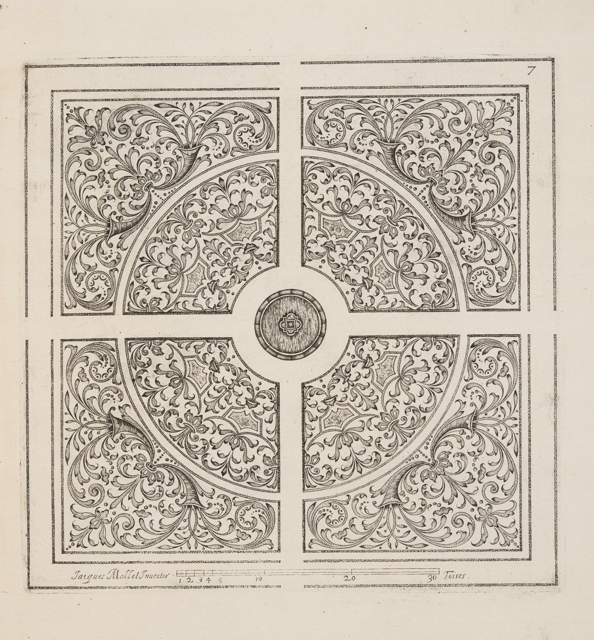 Projekt dla Parter, z Theater des Plans et Jardinages, wyd. 1652 (rycina) autorstwa Jacques Mollet