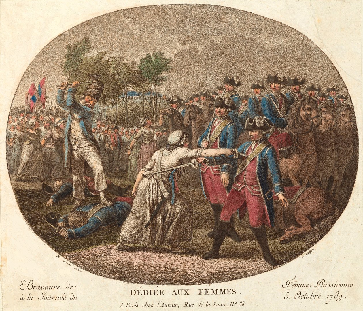 Odwaga paryżanek 5 października 1789 r.: poświęcona kobietom autorstwa Jacques Philippe Caresme