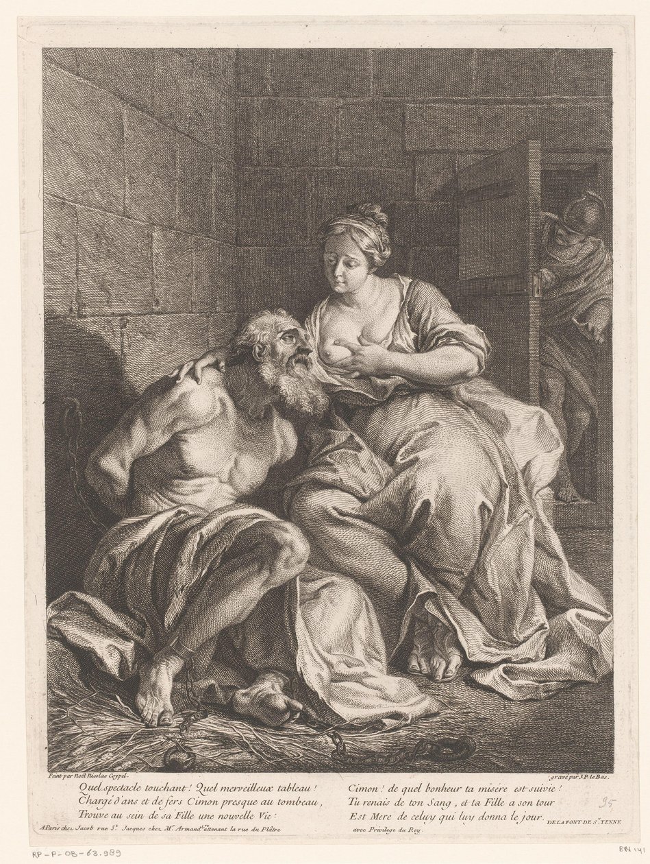 Drzwi Cimon Pero gevoed (Caritas Romana) autorstwa Jacques Philippe Le Bas