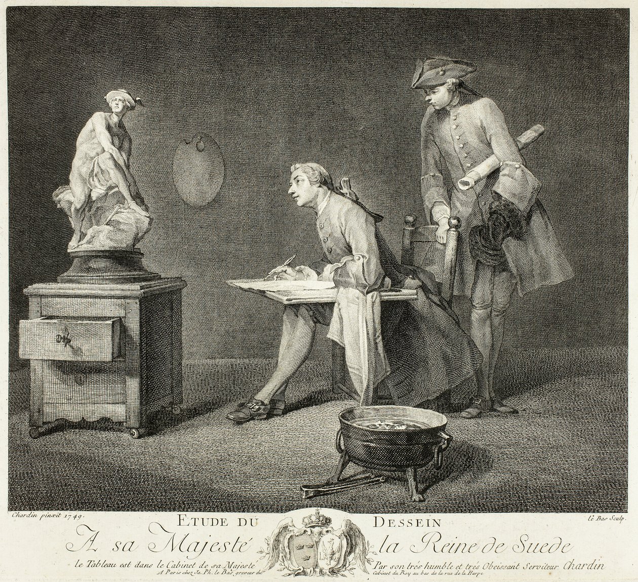 Lekcja rysunku autorstwa Jacques Philippe Le Bas