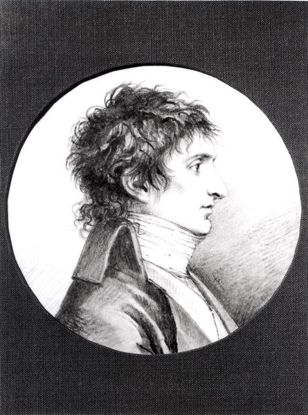 Portret Luciena Bonaparte (1775-1840) ok. 1800 (czarna kreda na welinie) autorstwa Jacques Reattu