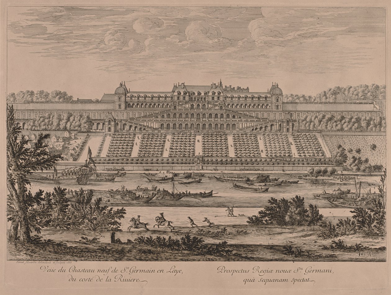 Zamek St. Germain en Laye od rzeki autorstwa Jacques Rigaud