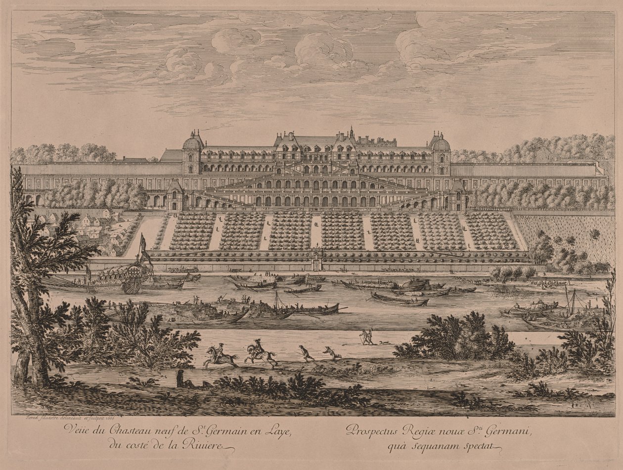 Zamek St. Germain en Laye od rzeki. autorstwa Jacques Rigaud