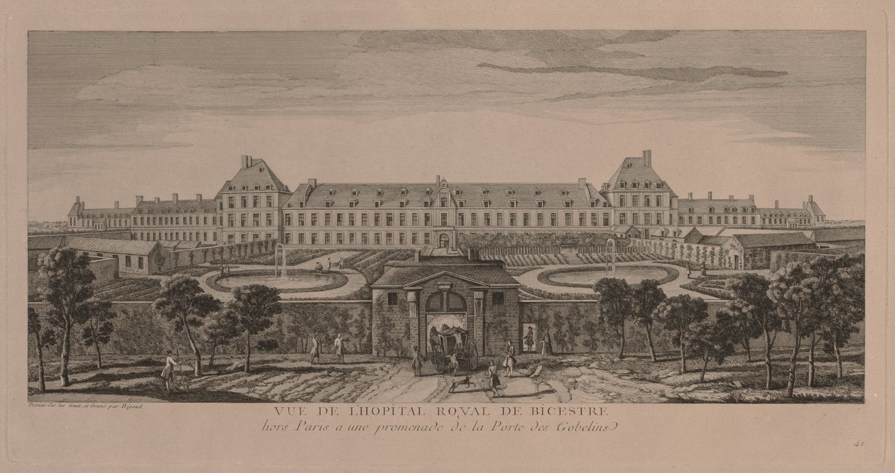 Szpital Królewski w Bicestre. autorstwa Jacques Rigaud