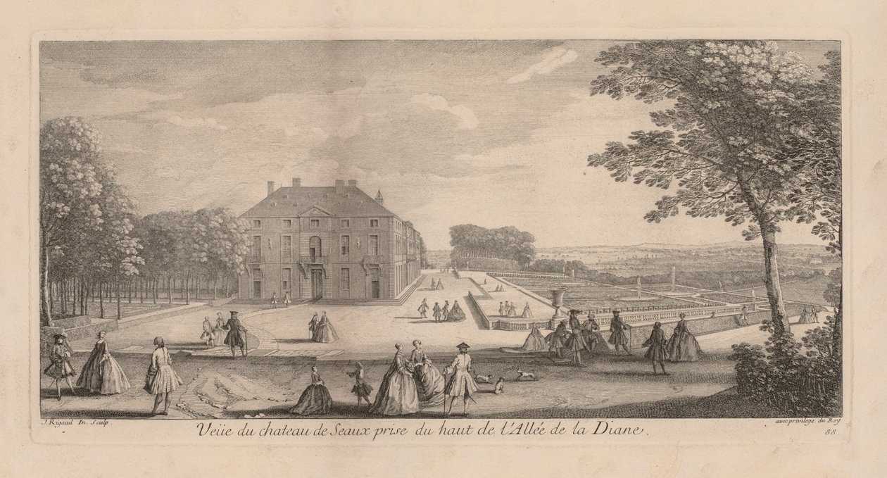 Widok na Chateau de Seaux z Promenady Diany autorstwa Jacques Rigaud