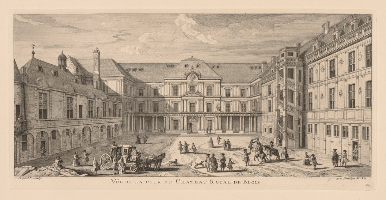 Widok na dziedziniec Château de Blois autorstwa Jacques Rigaud