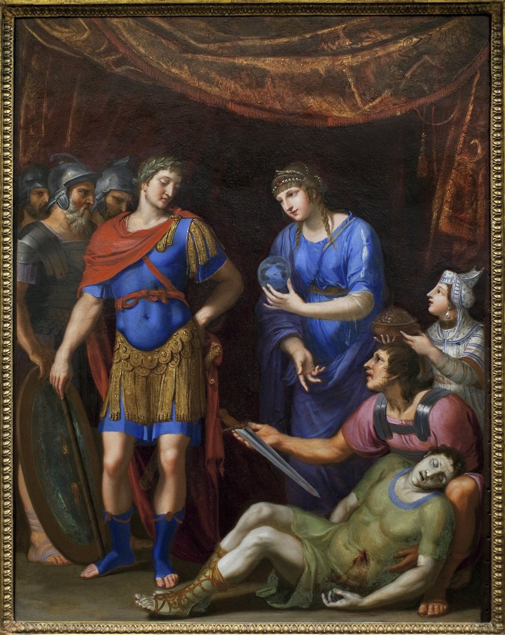 Śmierć Marc Antoine (Marcus Antonius, syn Marcus Nepos, 83-30 pne). Obraz Jacques Stella (1596-1657), olej na płótnie. Art francais XVII wiek. Muzeum Sztuk Pięknych w Budapeszcie (Węgry). autorstwa Jacques Stella