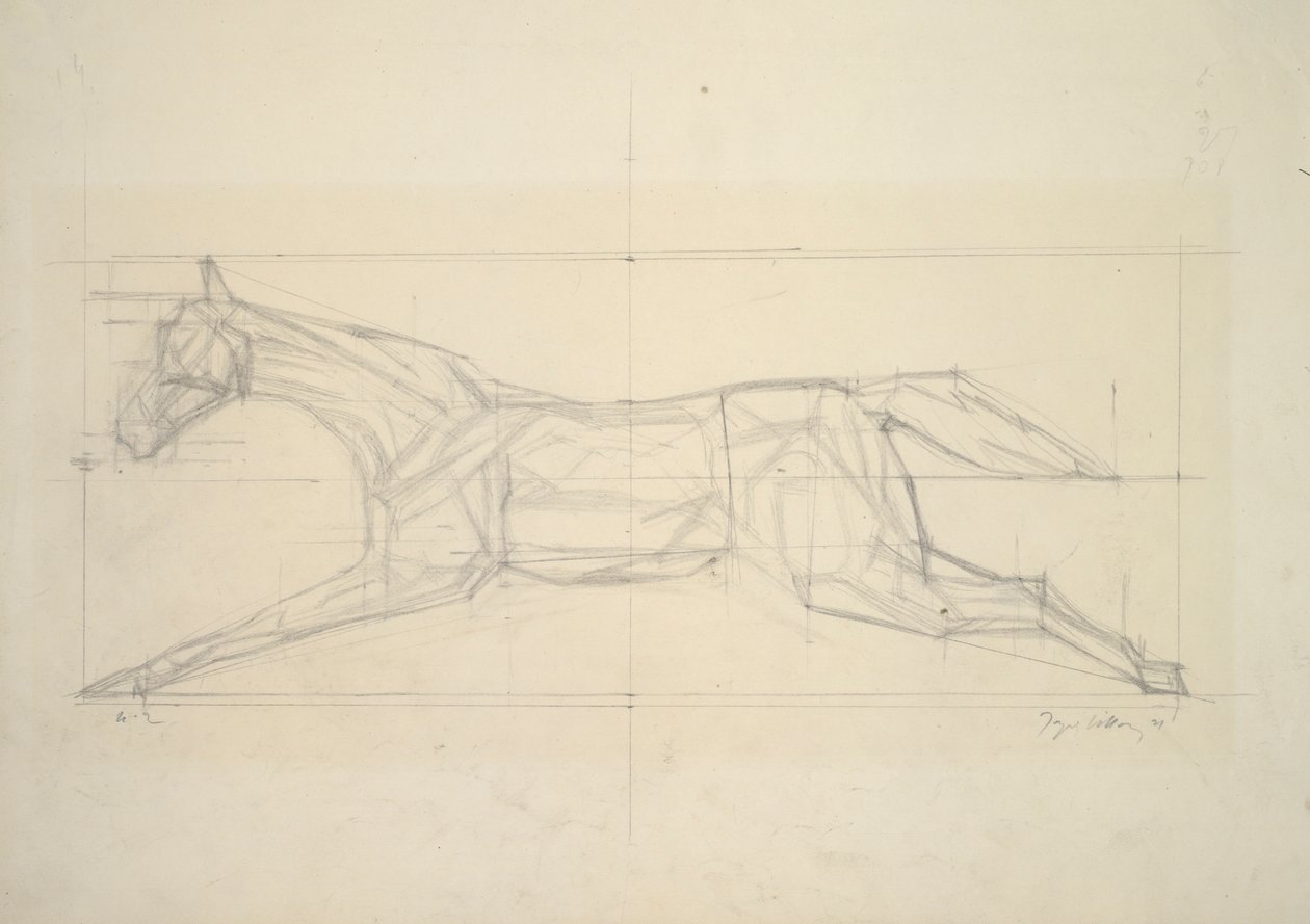 Jockey Series, nr 2 (koń widziany z boku) autorstwa Jacques Villon