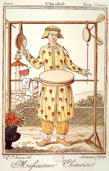 Muzyk chiński, 1806 (kolor grawerowany) autorstwa Jacques after Grasset de Saint Sauveur