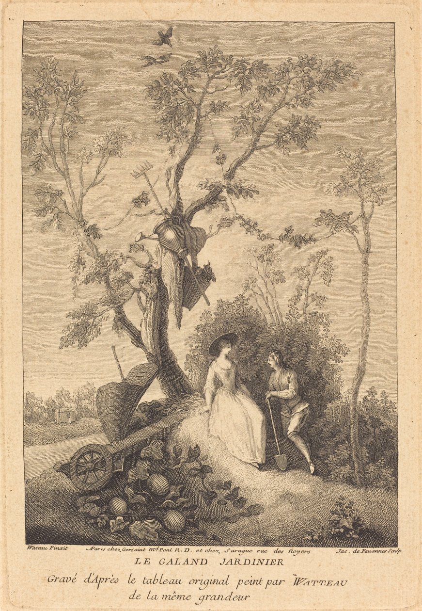 Dzielny ogrodnik autorstwa Jacques de Favanne after Antoine Watteau