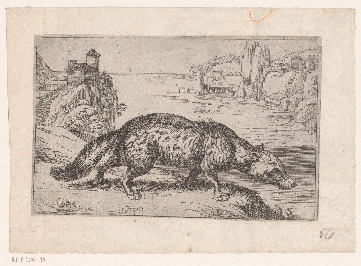 Hiena Zwierzęta w krajobrazach (tytuł serii) autorstwa Jacques de Fornazeris (attributed to)