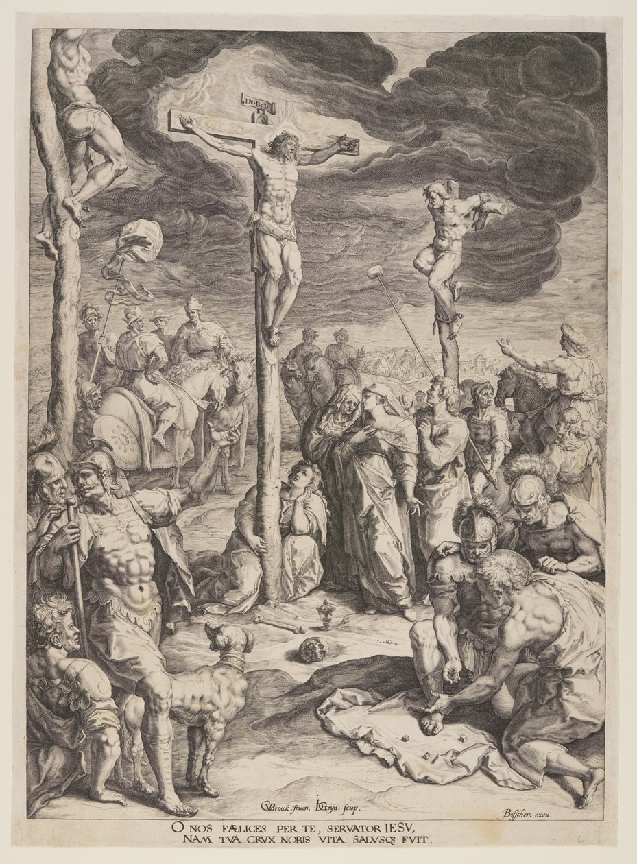 Chrystus na krzyżu między dwoma złodziejami autorstwa Jacques de Gheyn II