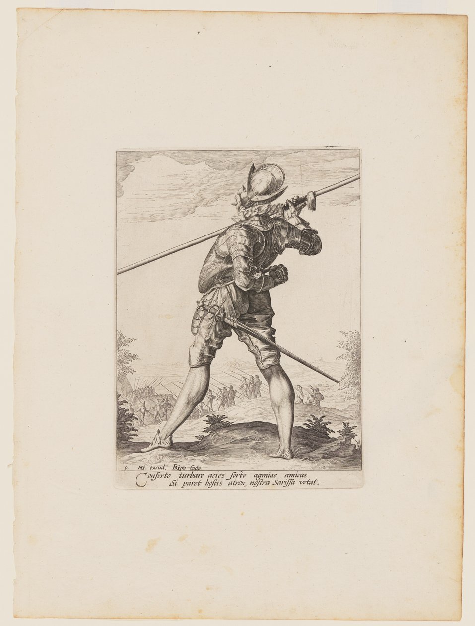 Pikeman, od oficerów i żołnierzy gwardii cesarza Rudolfa II autorstwa Jacques de Gheyn II