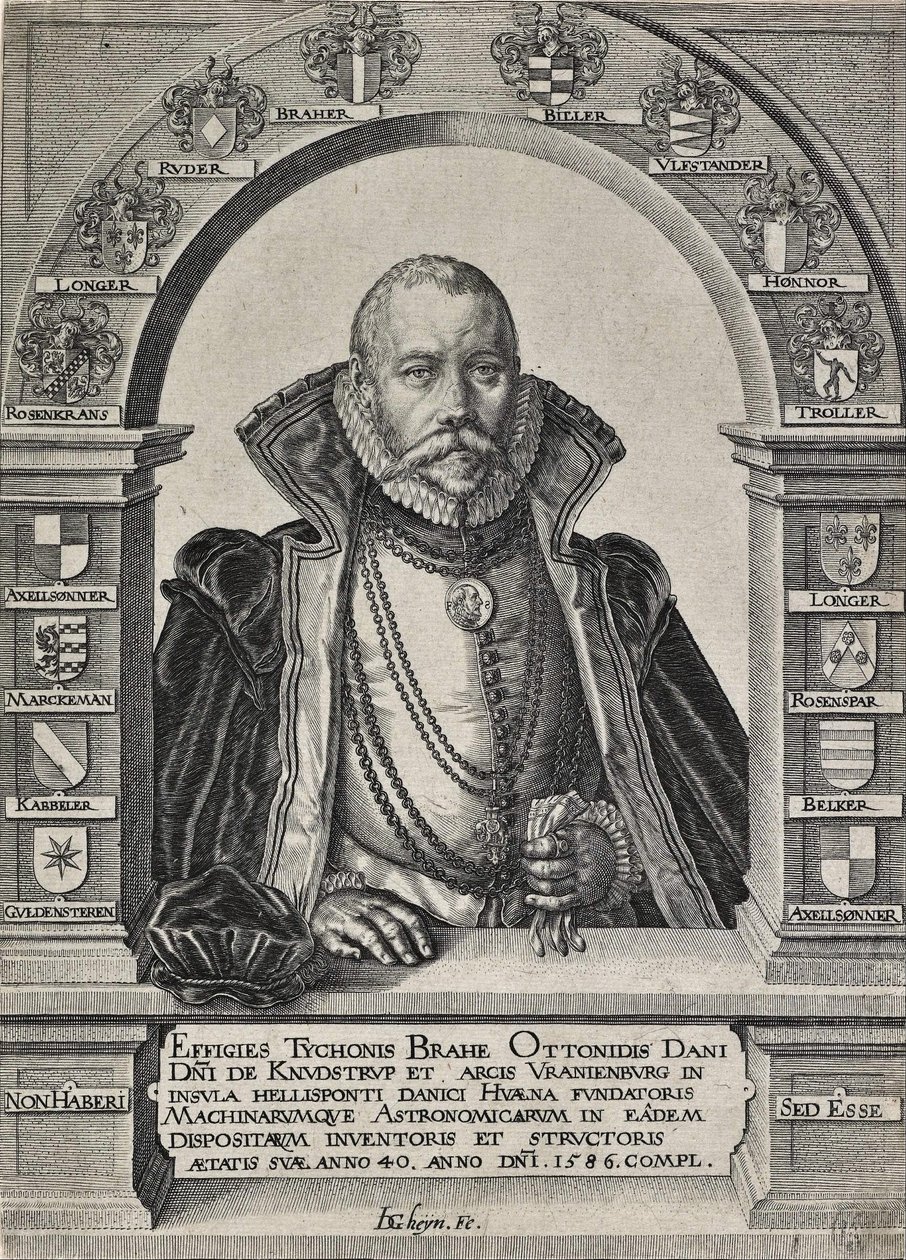 Portret astronoma Tycho Brahe (bez kapelusza) autorstwa Jacques de Gheyn II