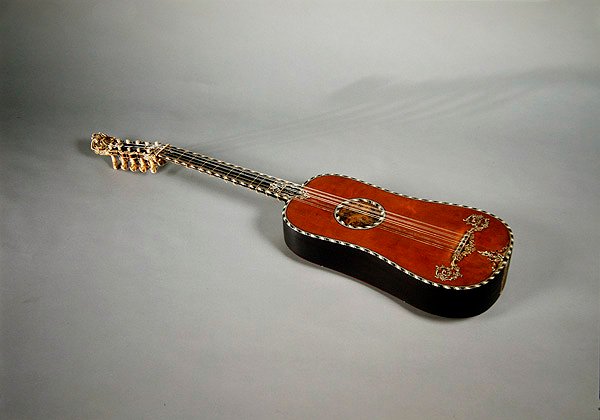 Gitara, 1648 (heban i kość słoniowa) autorstwa Jacques du Mesnil