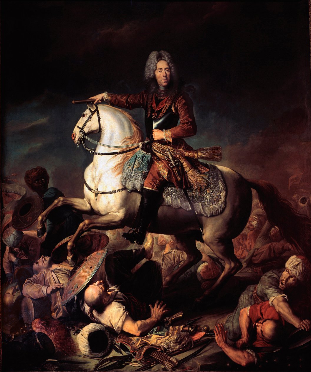 Portret księcia Eugeniusza Savoie-Carignan (Savoie Carignan, hrabiego Soissons (1663-1736), zwany Prince Eugene Obraz Jacoba Van Schuppena (1670-1751) XVIII-wieczny Turyn, Galleria Sabauda - Portret księcia Eugeniusza Sabaudzkiego Carignan, liczba S autorstwa Jacques or Jakobus van Schuppen