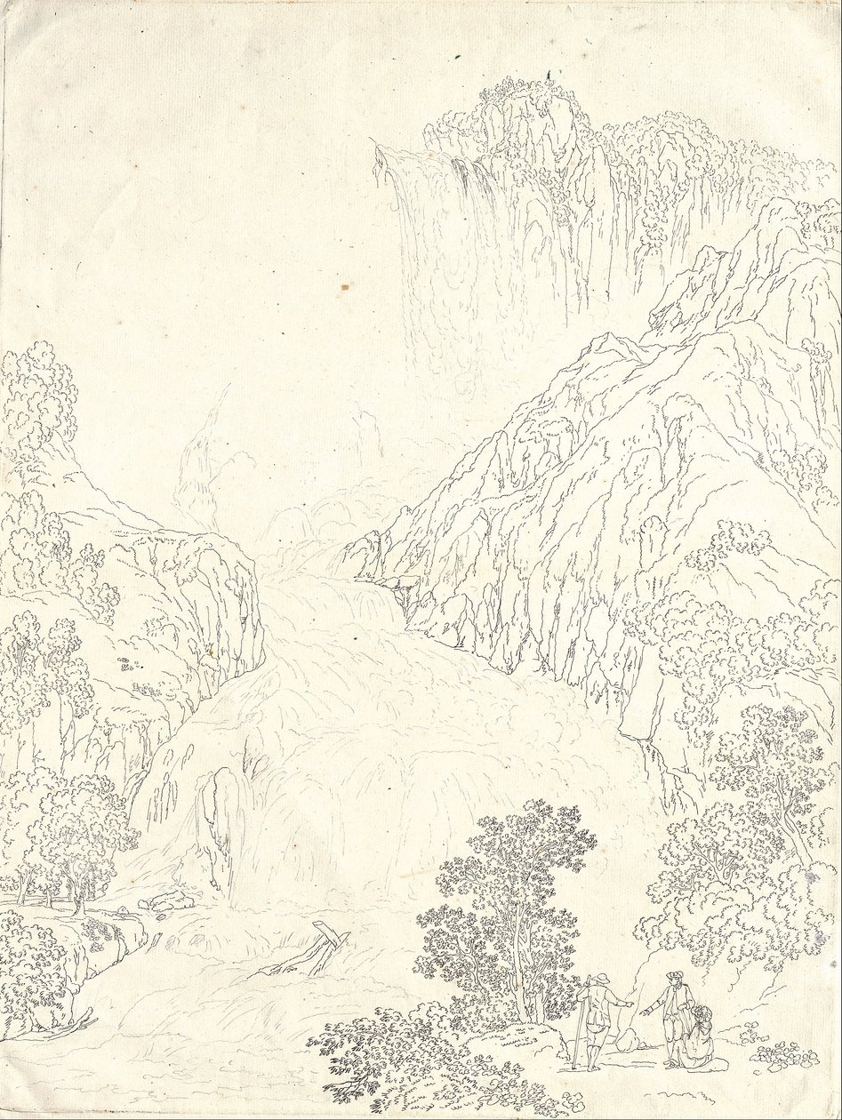 Cascata delle Marmore w Terni autorstwa Jakob Philipp Hackert