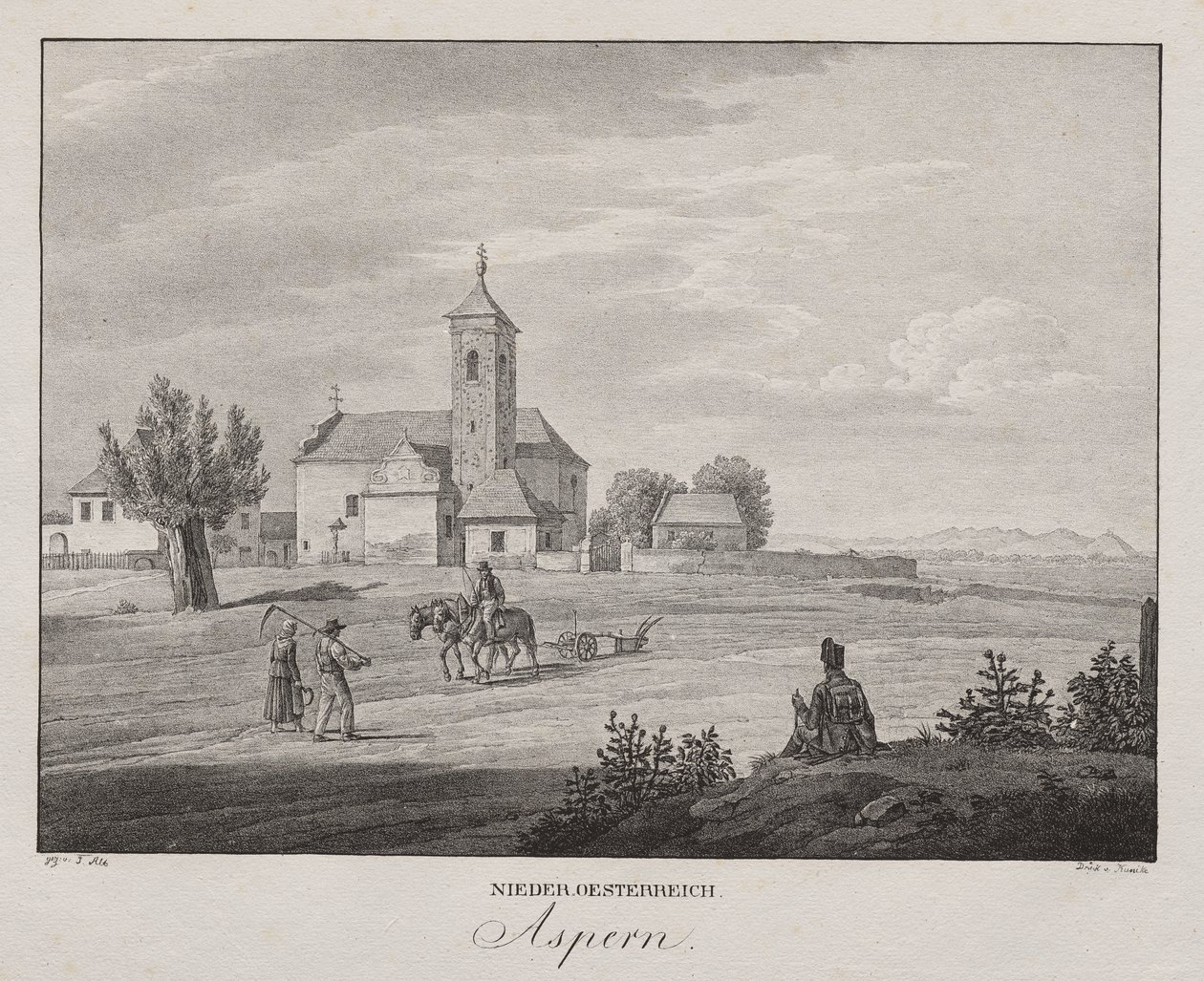 Dolna Austria, Aspern autorstwa Jakob Alt
