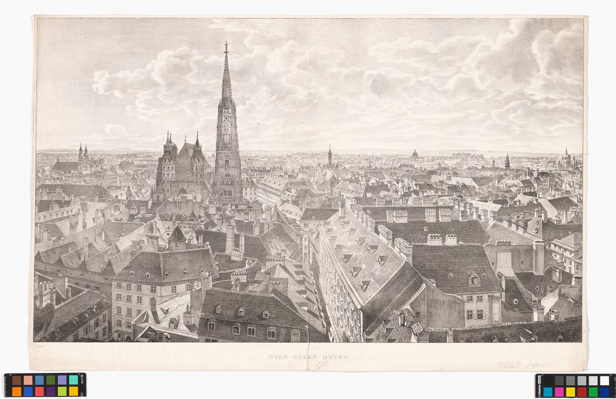 Panorama Wiednia w kierunku wschodnim, widziana z kościoła św. Piotra autorstwa Jakob Alt