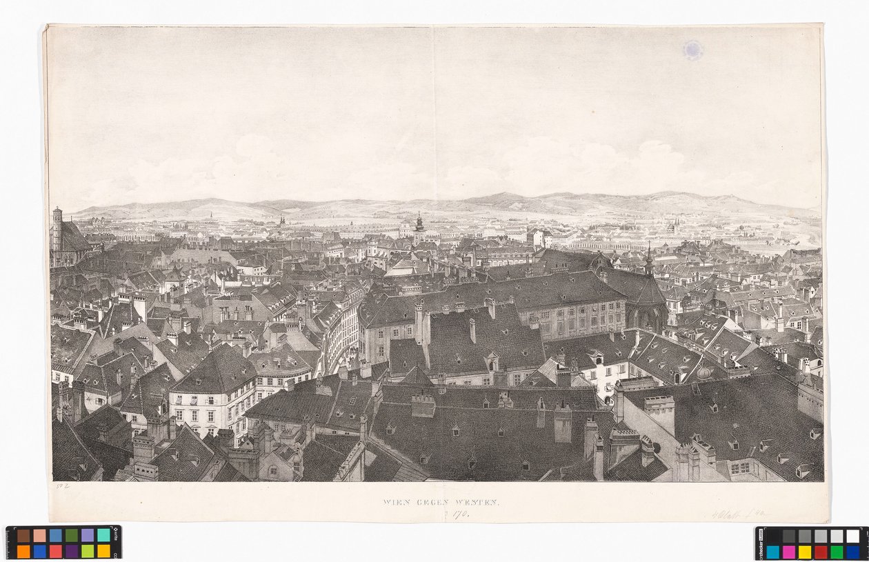 Panorama Wiednia w kierunku zachodnim, widziana z kościoła św. Piotra autorstwa Jakob Alt
