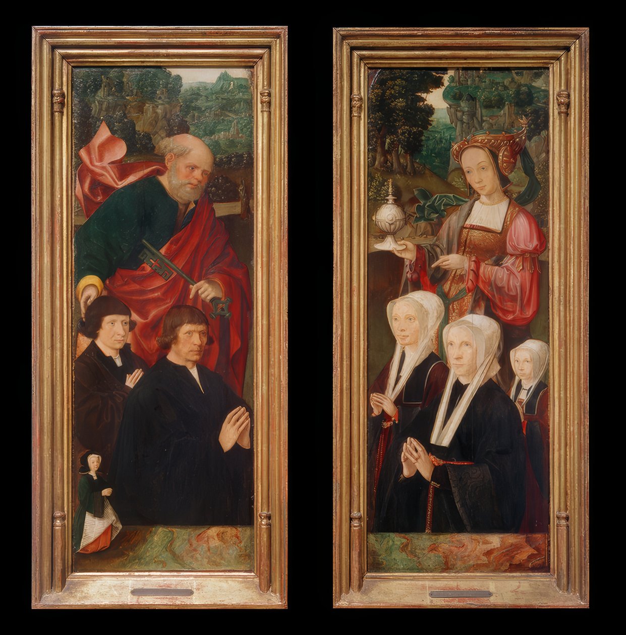 Figurki darczyńców z kluczem św. autorstwa Jakob Cornelisz