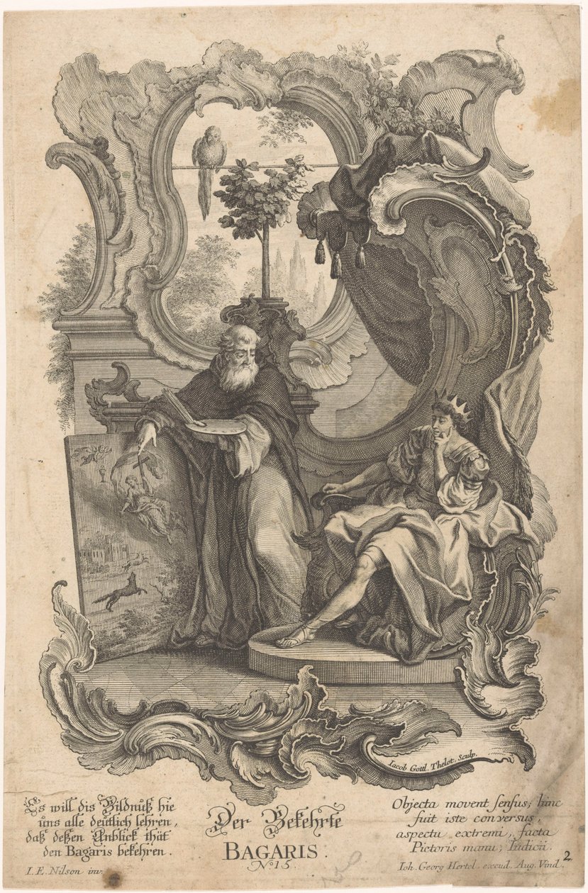 Bagaris nawrócony Der Bekehrte Bagaris (tytuł na obiekcie) Apelles i Bagaris (tytuł serii) autorstwa Jakob Gottlieb Thelott