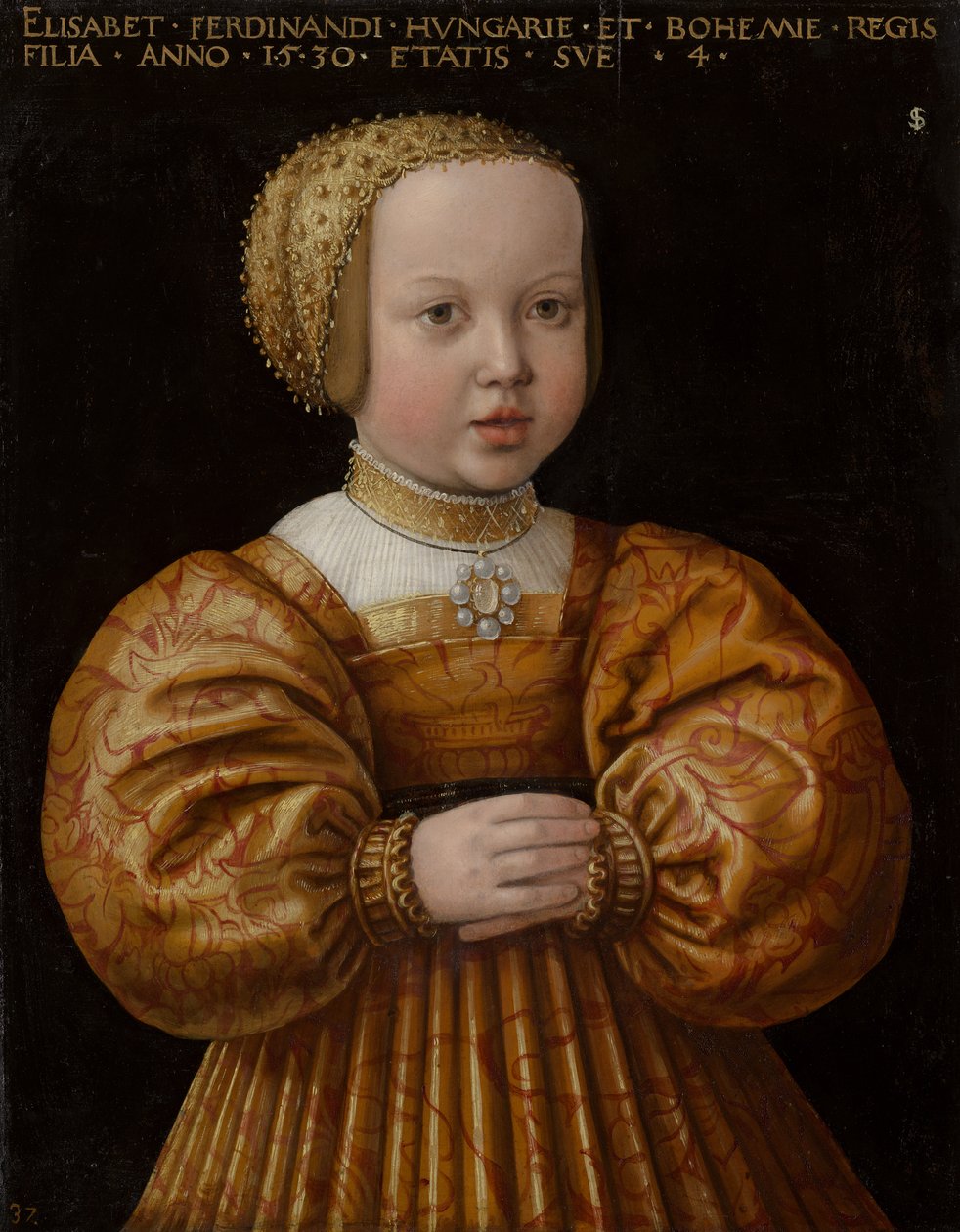 Portret Elżbiety Austriackiej w wieku 4 lat, 1530 autorstwa Jakob Seisenegger
