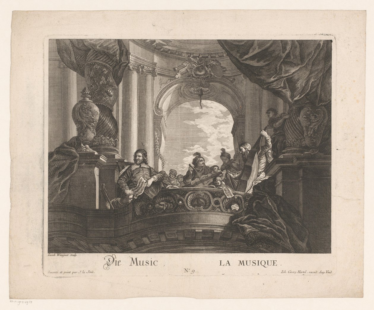 Alegoria do muzyki Die Music / La musique (tytuł na obiekcie) Przedstawienia alegoryczne (tytuł serii) autorstwa Jakob Wangner