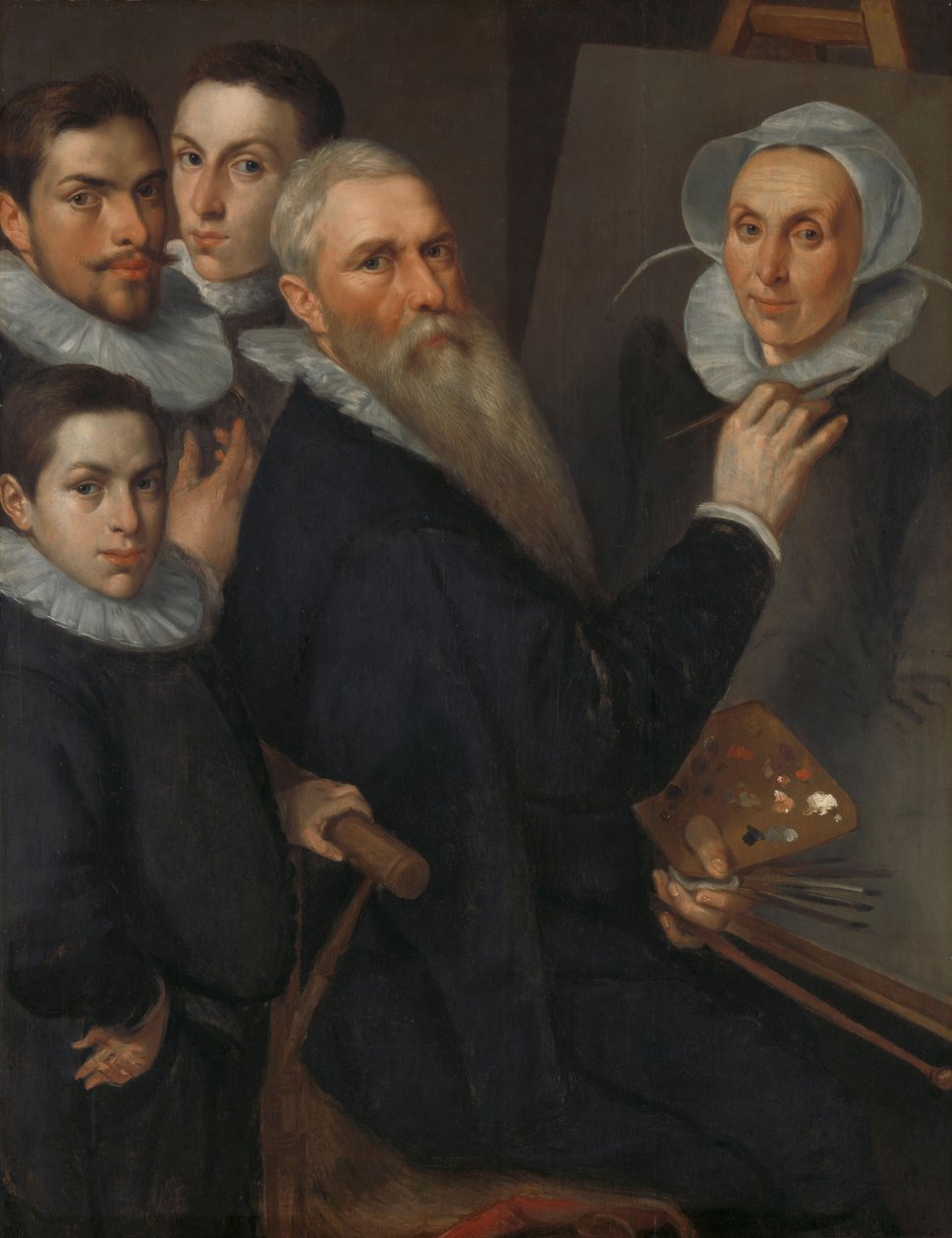 Autoportret malarza z rodziną, 1594. autorstwa Jakob Willemsz. Delff the Elder