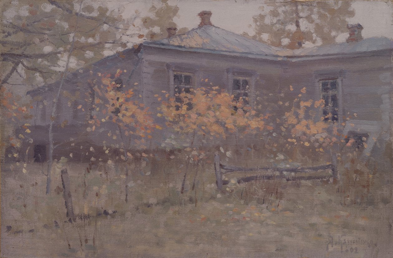 Wiejski dom jesienią 1902 autorstwa Jakov Jakovlevich Kalinichenko