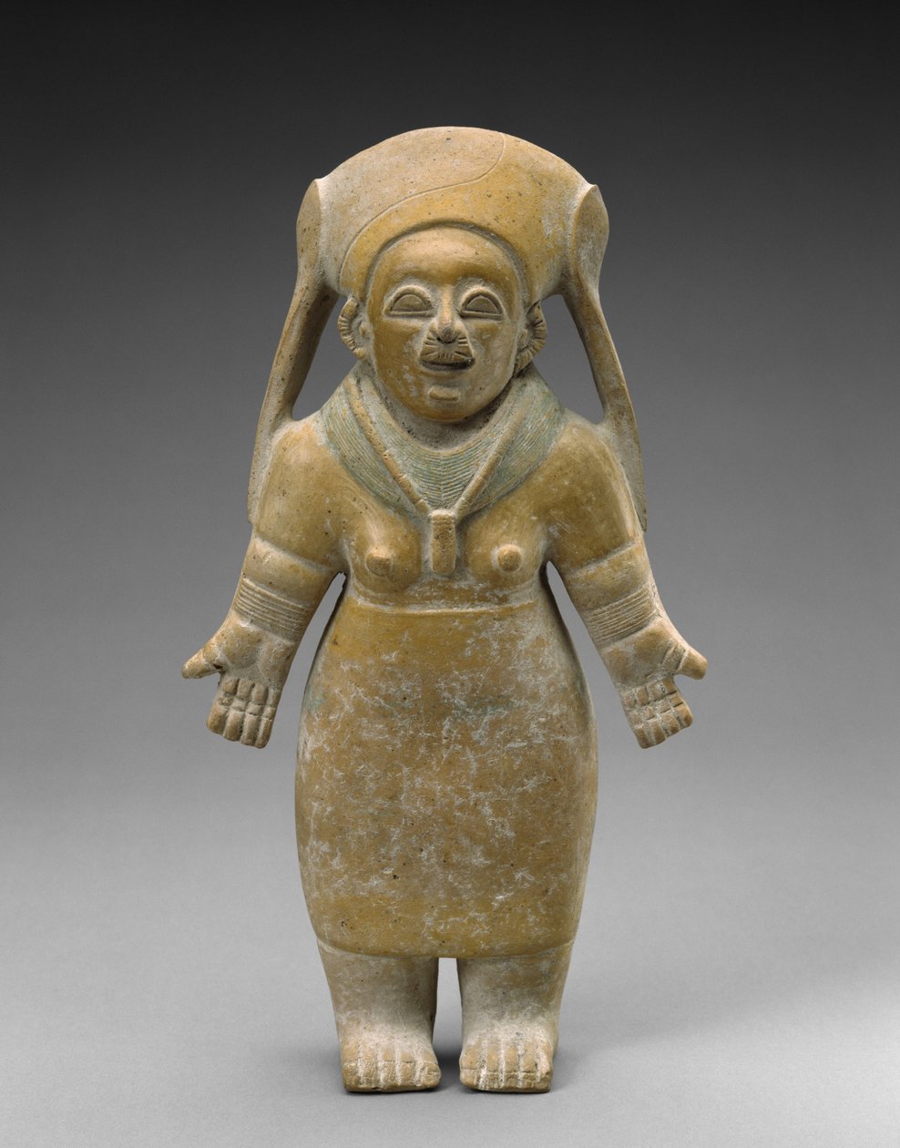 Kobieta stojąca, 200 BC-AD 800 (ceramika z malowaniem poślizgowym) autorstwa Jama Coaque culture