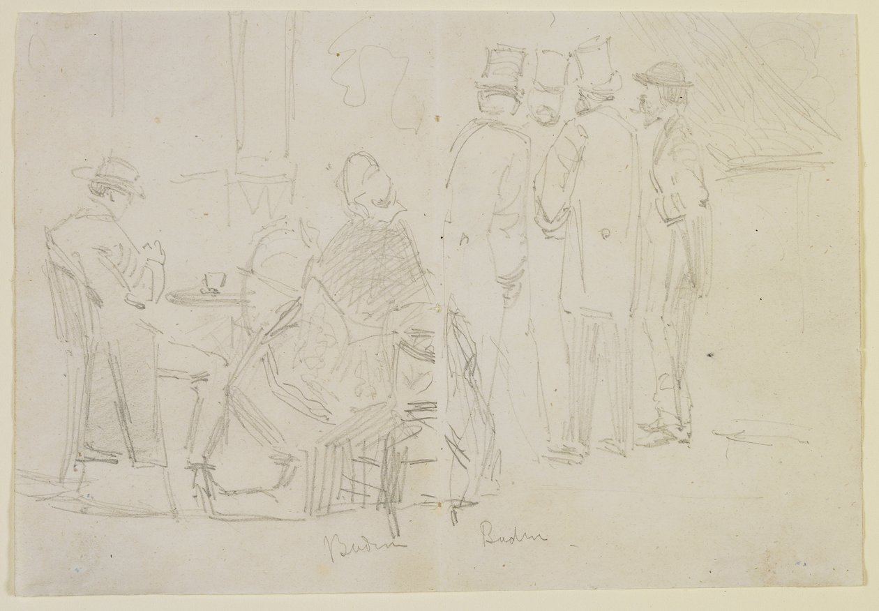 Baden-Baden, 1858 (ołówek na białym papierze) autorstwa James Abbott McNeill Whistler