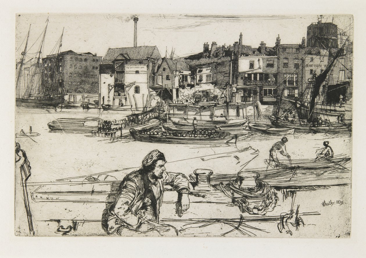 Nabrzeże Czarnego Lwa, 1859 r. autorstwa James Abbott McNeill Whistler