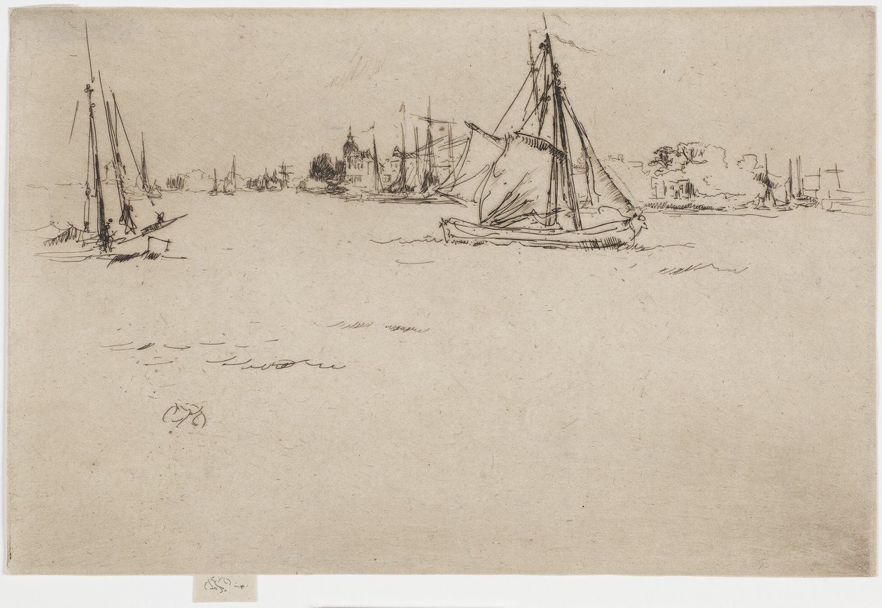 Dordrecht, 1894 (akwaforta na papierze) autorstwa James Abbott McNeill Whistler