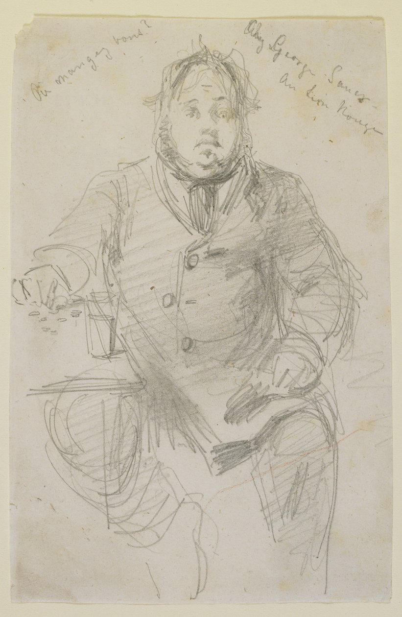 George Sauter w "Czerwonym Lwie", 1858 (ołówek na białym papierze) autorstwa James Abbott McNeill Whistler