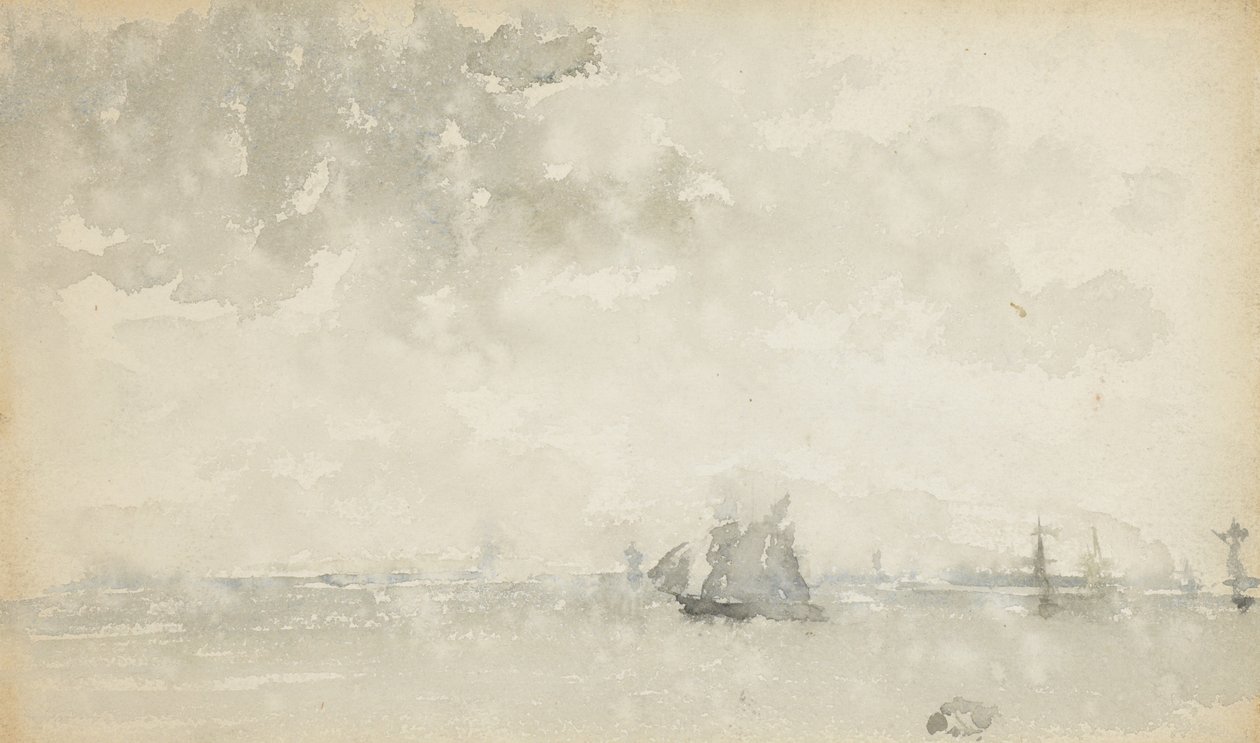 Szary i srebrny - Morze Północne, ok. 1884 (wc na papierze tkanym) autorstwa James Abbott McNeill Whistler