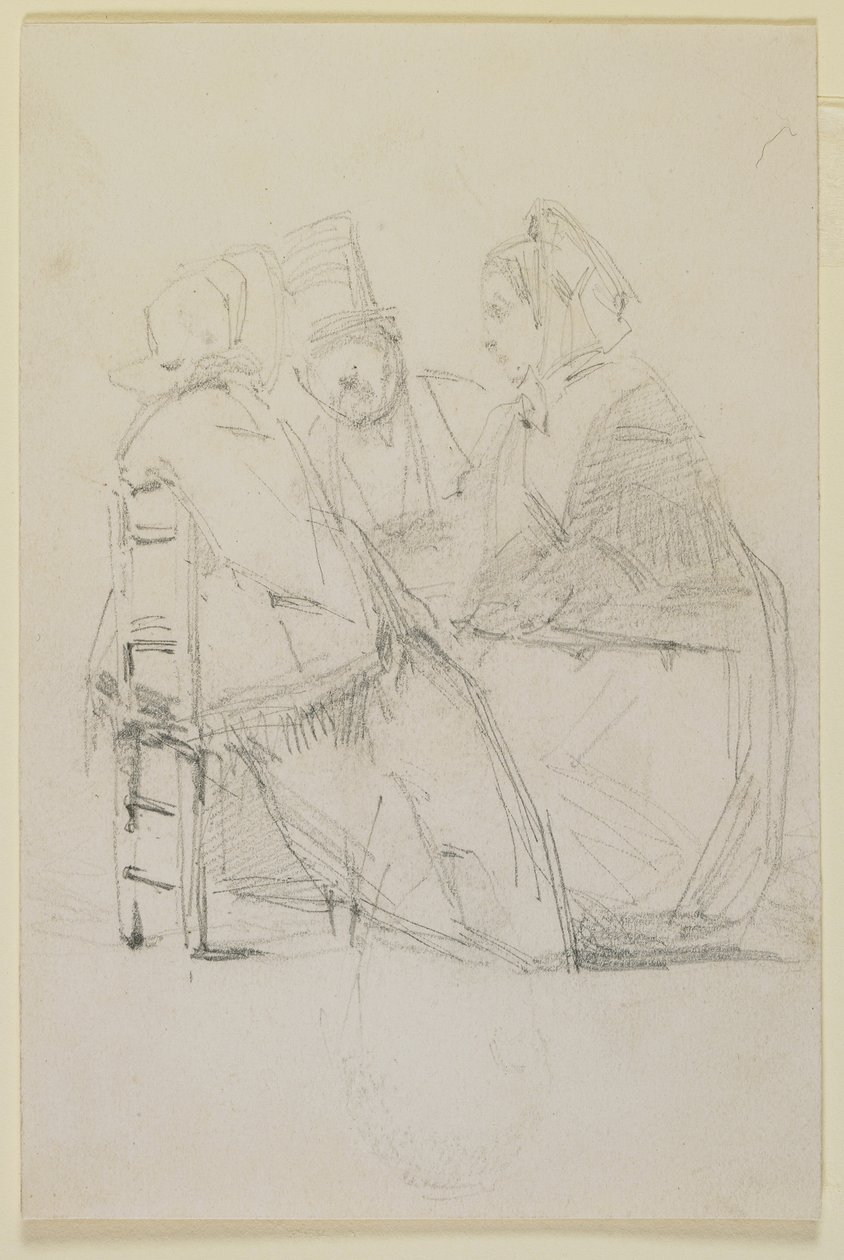 Grupa rozmawiająca, 1858 (ołówek na białym papierze) autorstwa James Abbott McNeill Whistler
