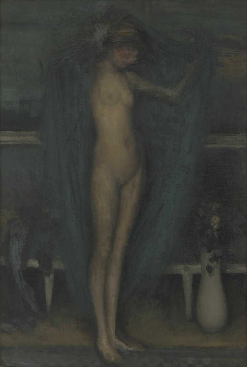 Harmonia w błękicie i złocie - Mała niebieska dziewczynka autorstwa James Abbott McNeill Whistler