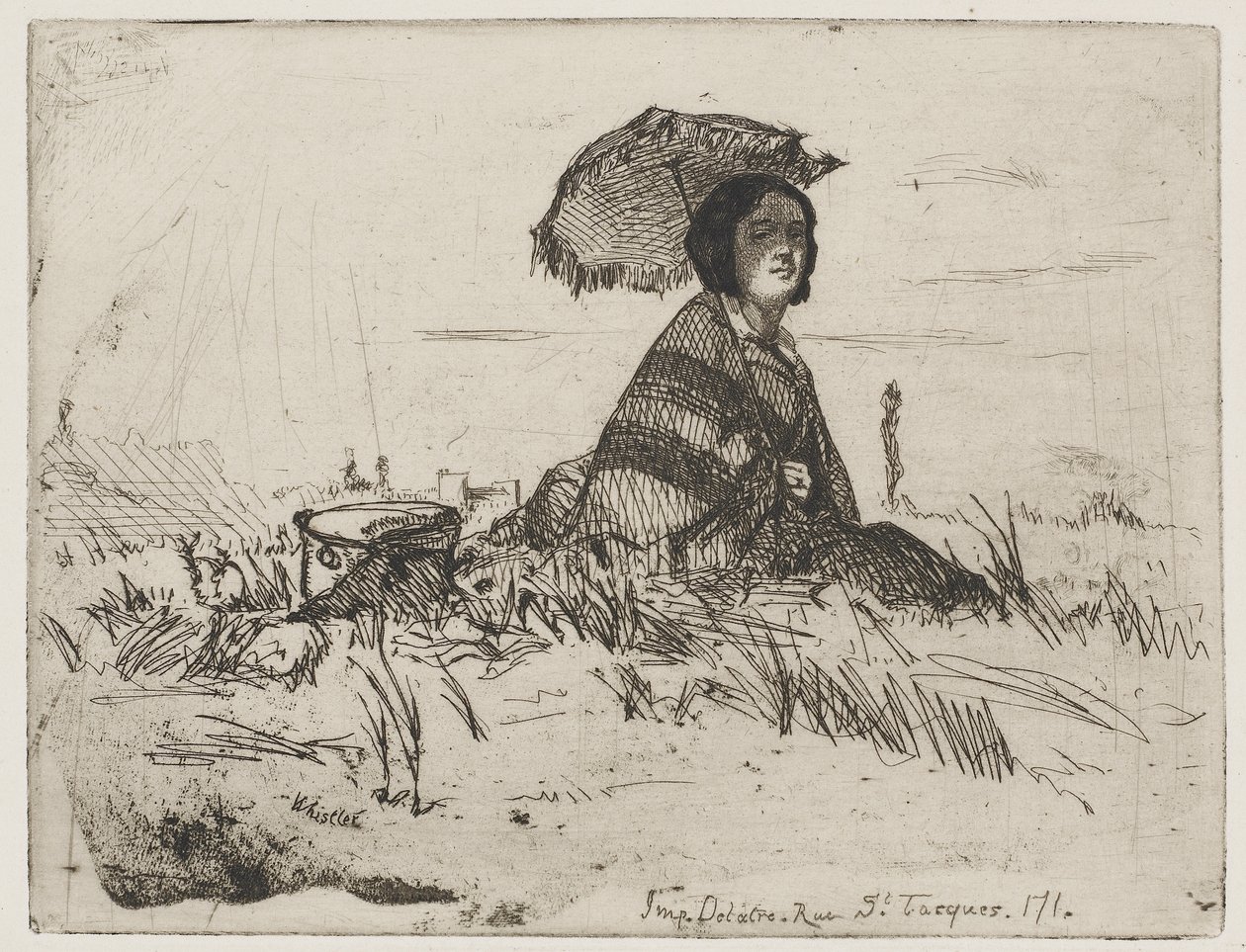 W pełnym słońcu, 1858 (akwaforta na papierze) autorstwa James Abbott McNeill Whistler