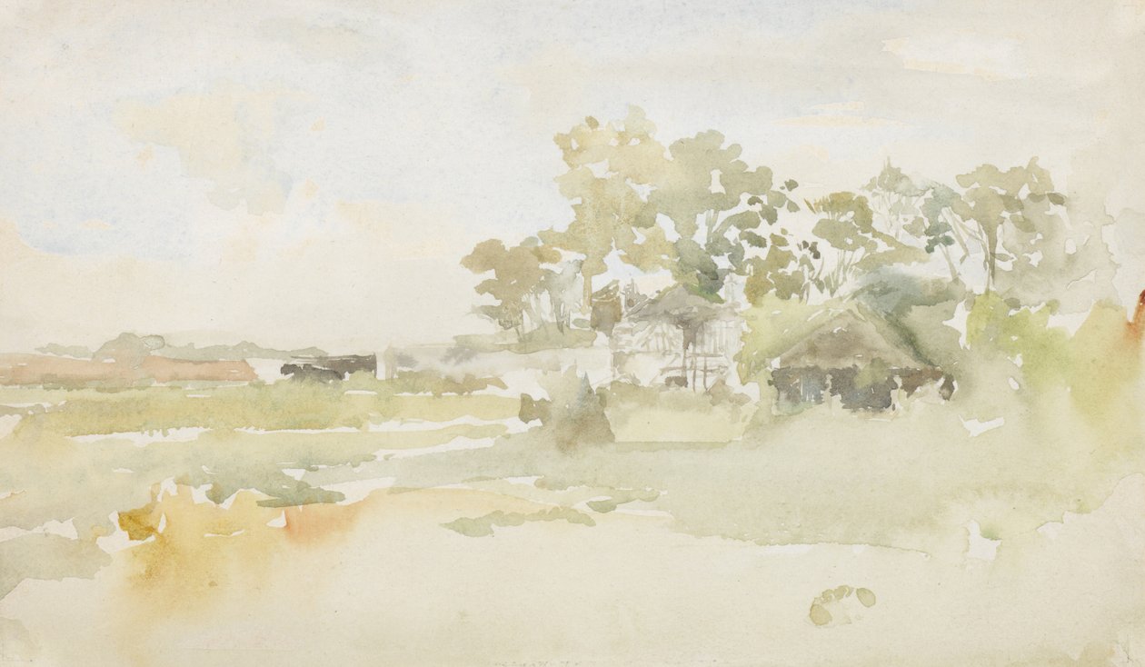 Krajobraz z zabudowaniami gospodarczymi, ok. 1884 autorstwa James Abbott McNeill Whistler