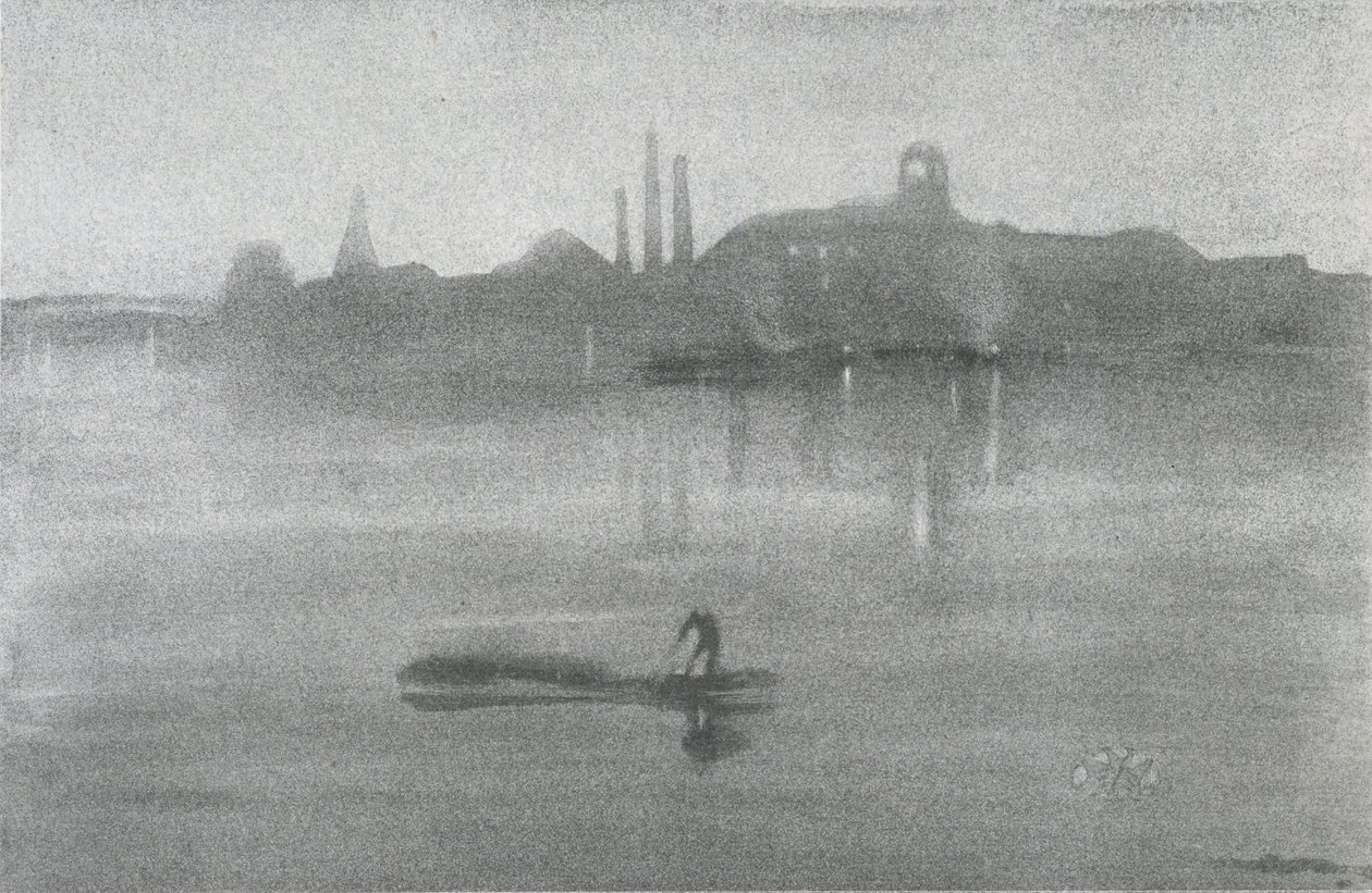 Nokturn: Rzeka w Battersea, 1878 autorstwa James Abbott McNeill Whistler