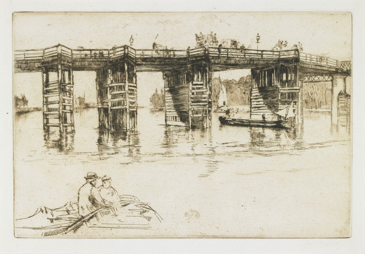 Old Putney Bridge, 1879 r. autorstwa James Abbott McNeill Whistler