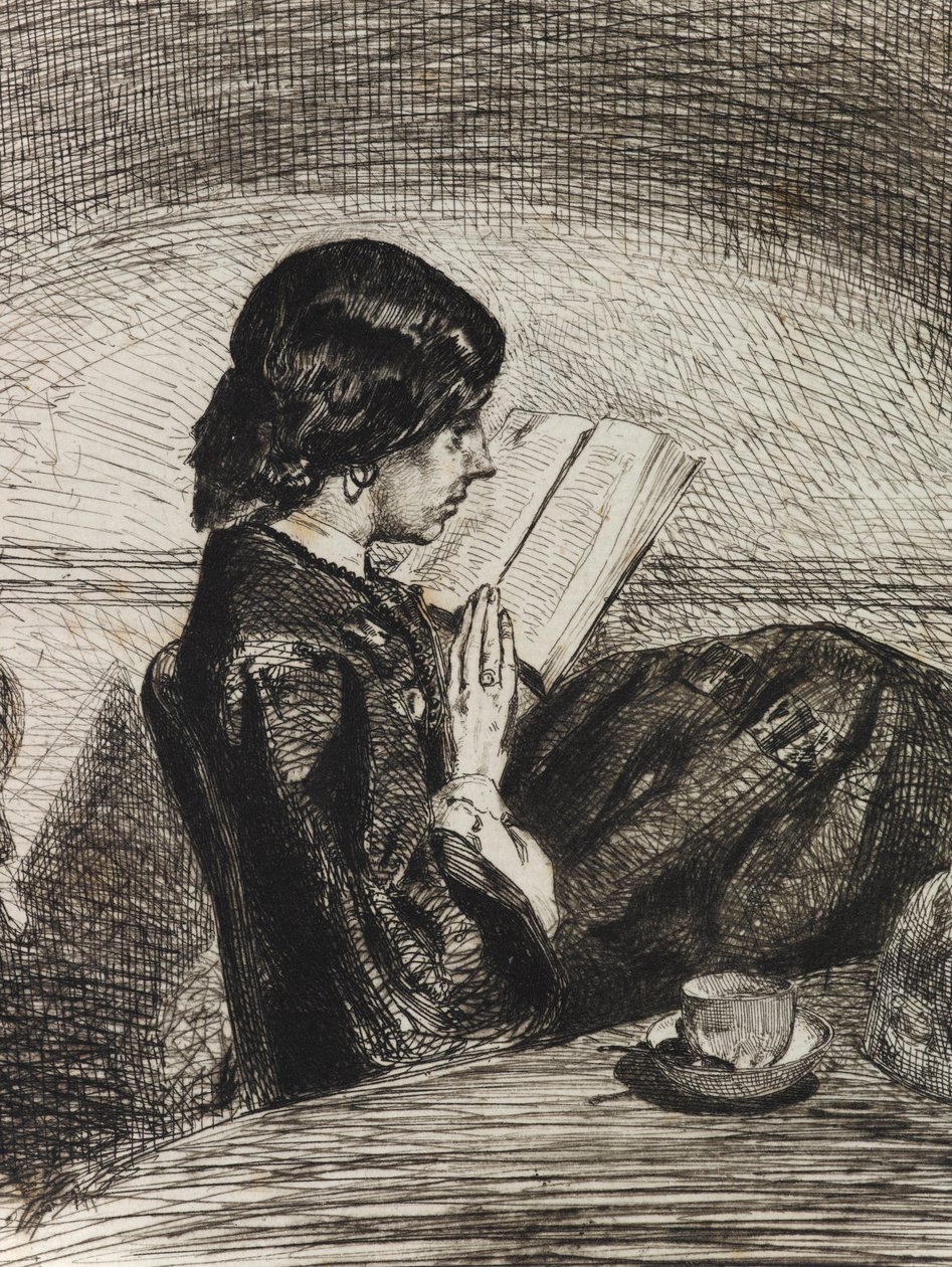 Czytanie przez Lamplight autorstwa James Abbott McNeill Whistler
