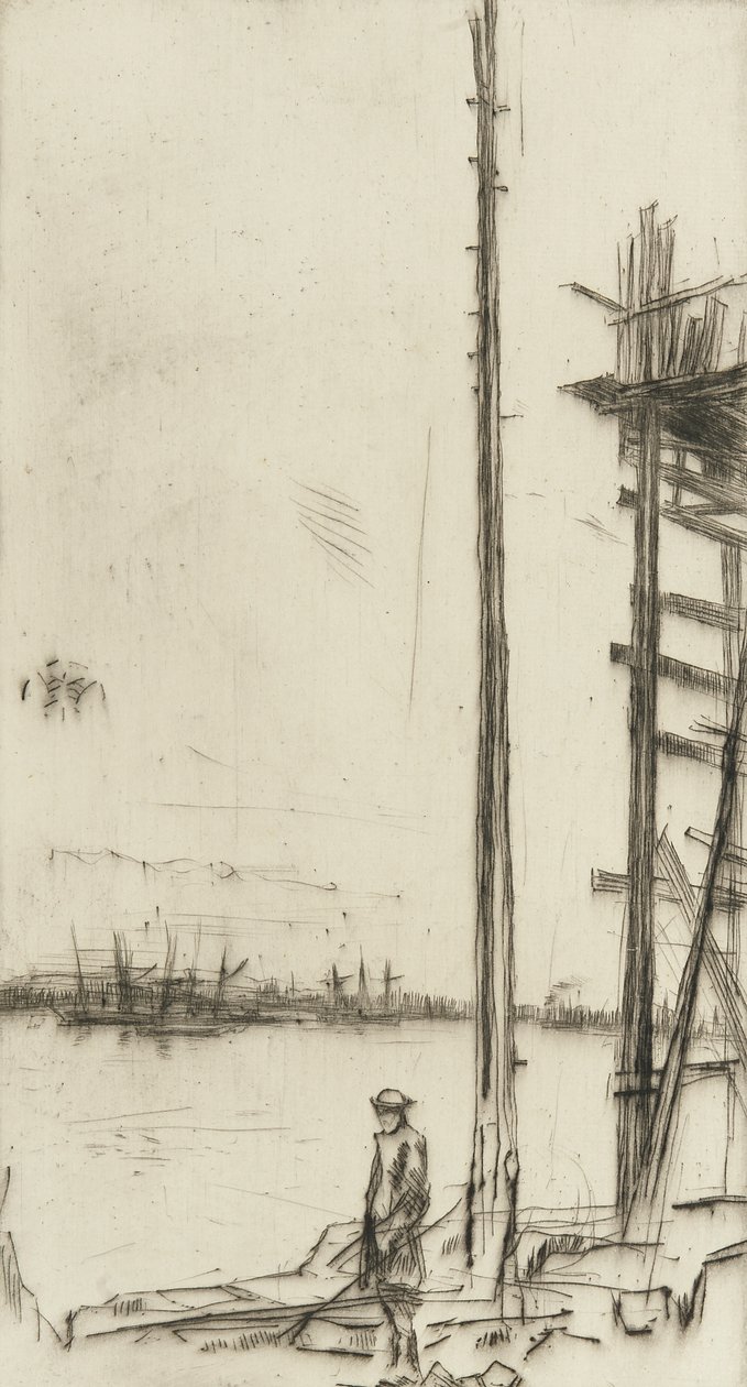 Stocznia stoczniowa, 1875 (sucha igła na papierze) autorstwa James Abbott McNeill Whistler