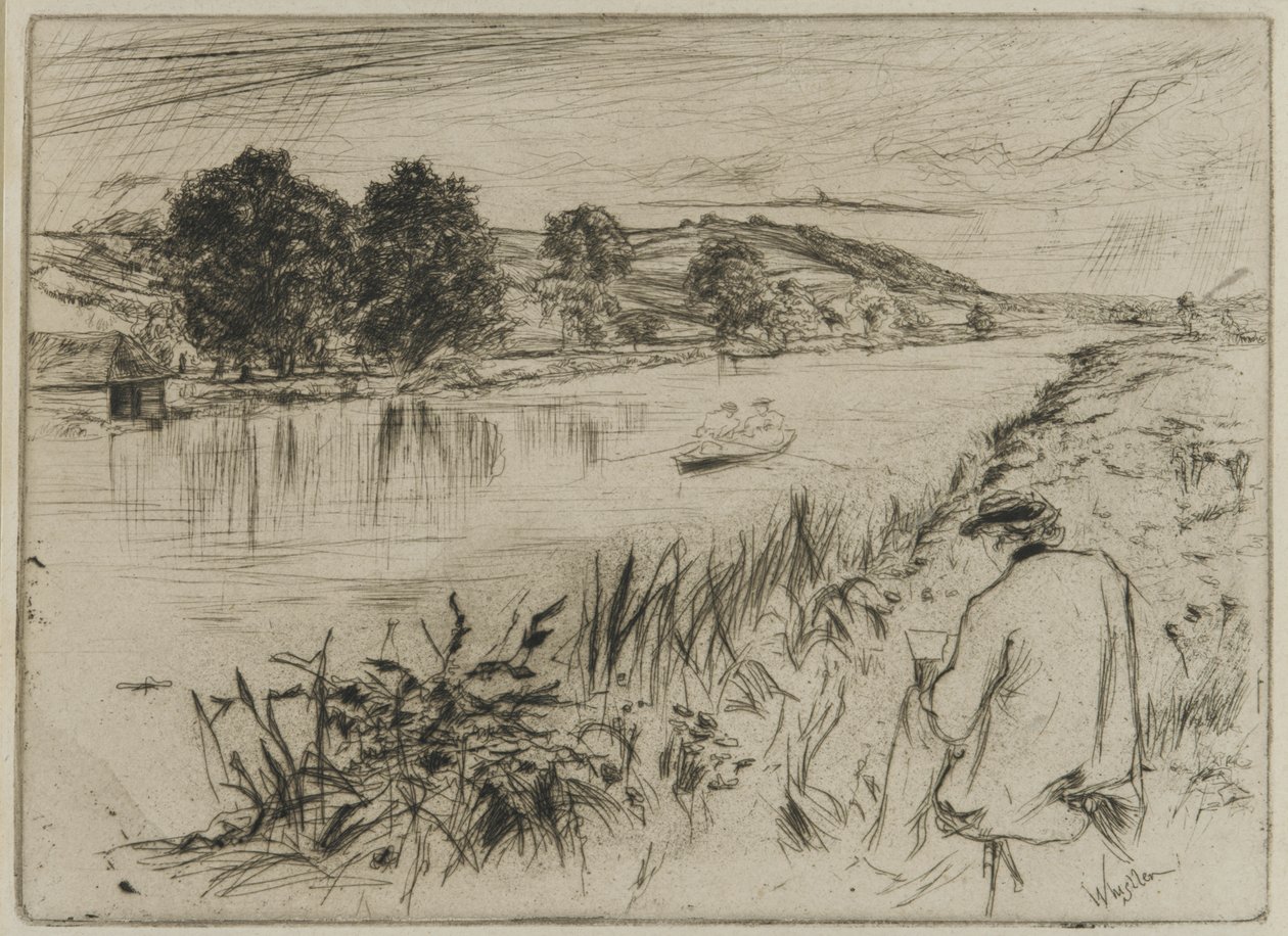 Szkicowanie, nr 1, 1861 (akwaforta na papierze) autorstwa James Abbott McNeill Whistler