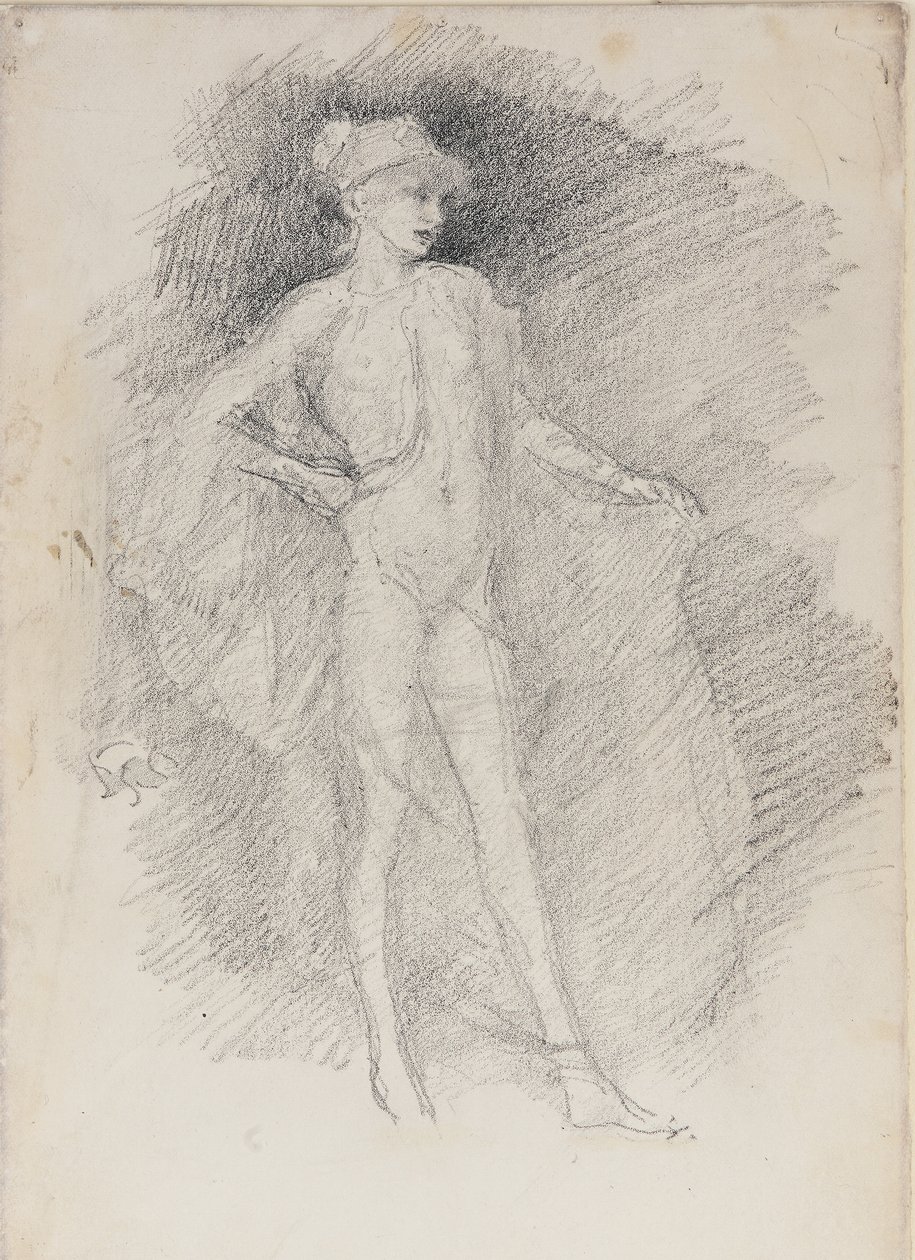 Postać stojąca, ok. 1890 (kredka na papierze litograficznym) autorstwa James Abbott McNeill Whistler