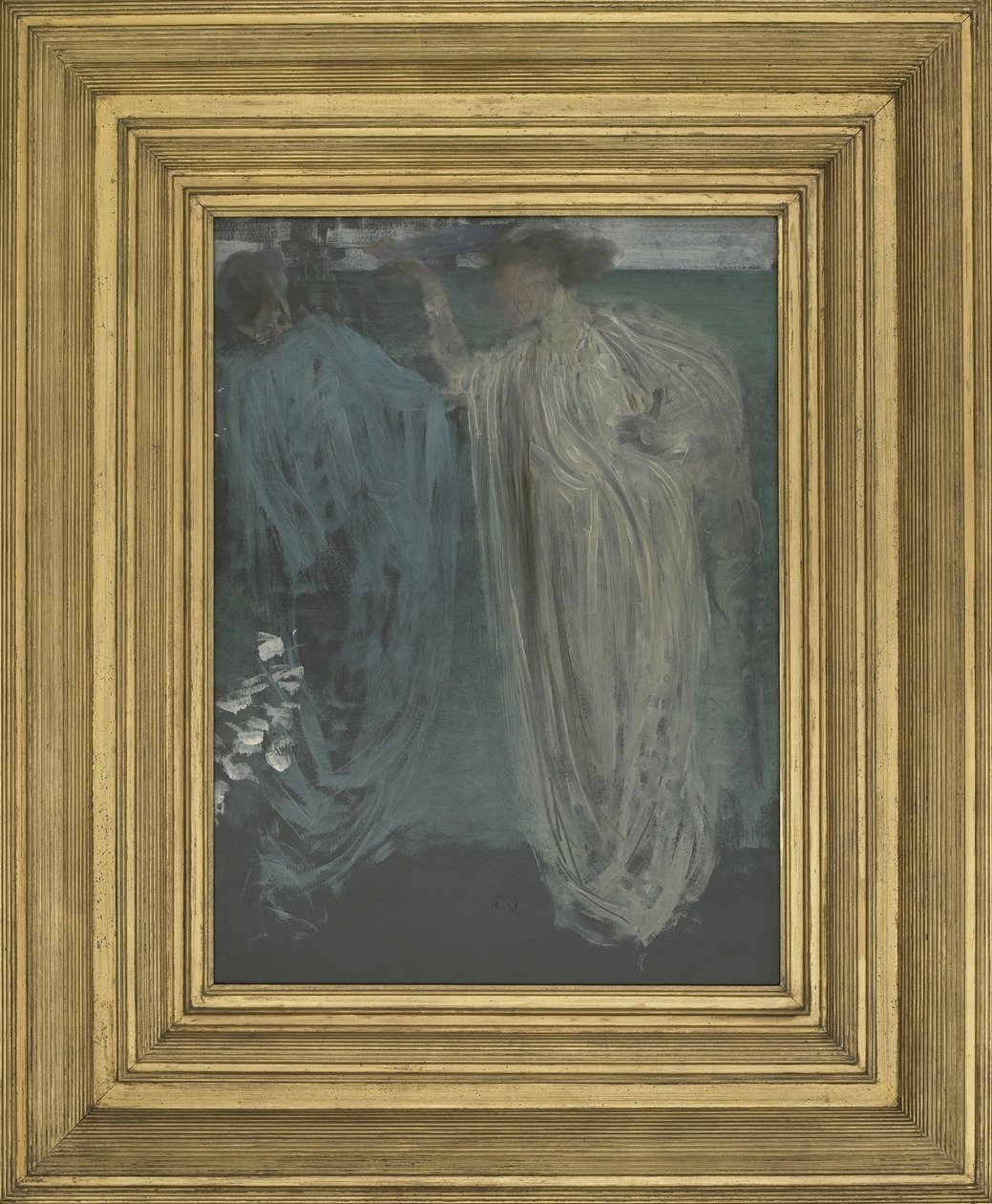 Symfonia w kolorze zielonym i fioletowym, ok. 1868 (olej na desce stolarskiej zamontowanej na desce) autorstwa James Abbott McNeill Whistler