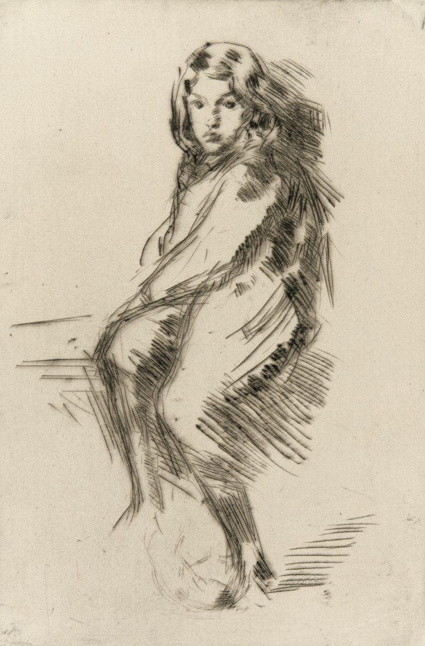 Chłopiec, ok.1873-75 (sucha igła na papierze) autorstwa James Abbott McNeill Whistler