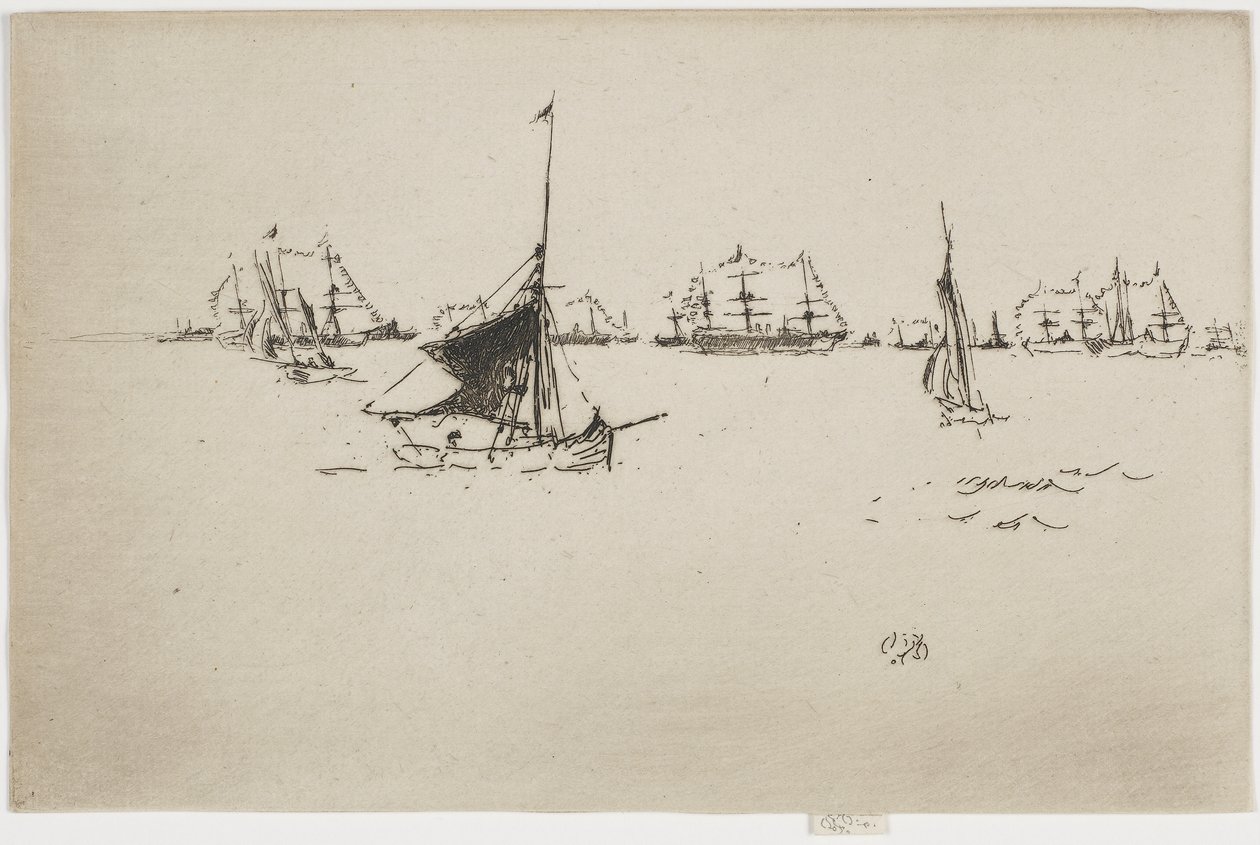 Flota - Wieczór, 1887 (akwaforta na papierze) autorstwa James Abbott McNeill Whistler
