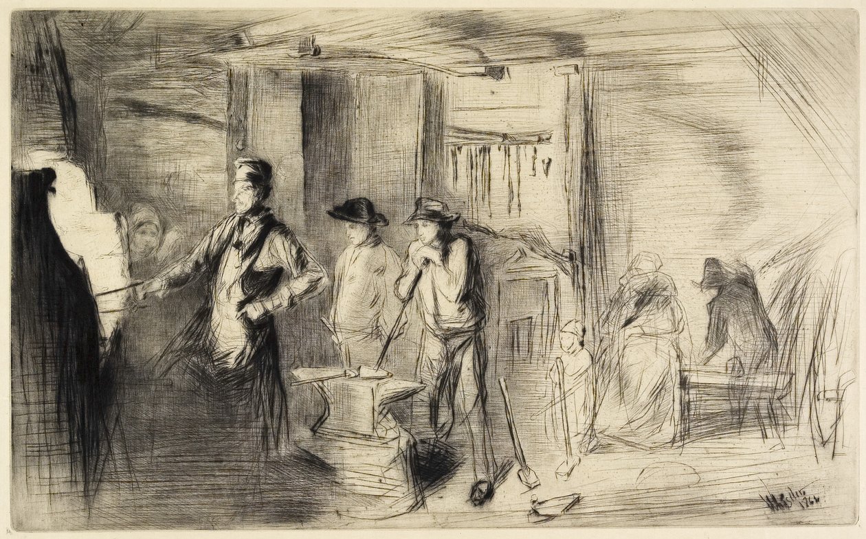 Kuźnia z szesnastu rycin przedstawiających sceny nad Tamizą i inne tematy, 1861 autorstwa James Abbott McNeill Whistler